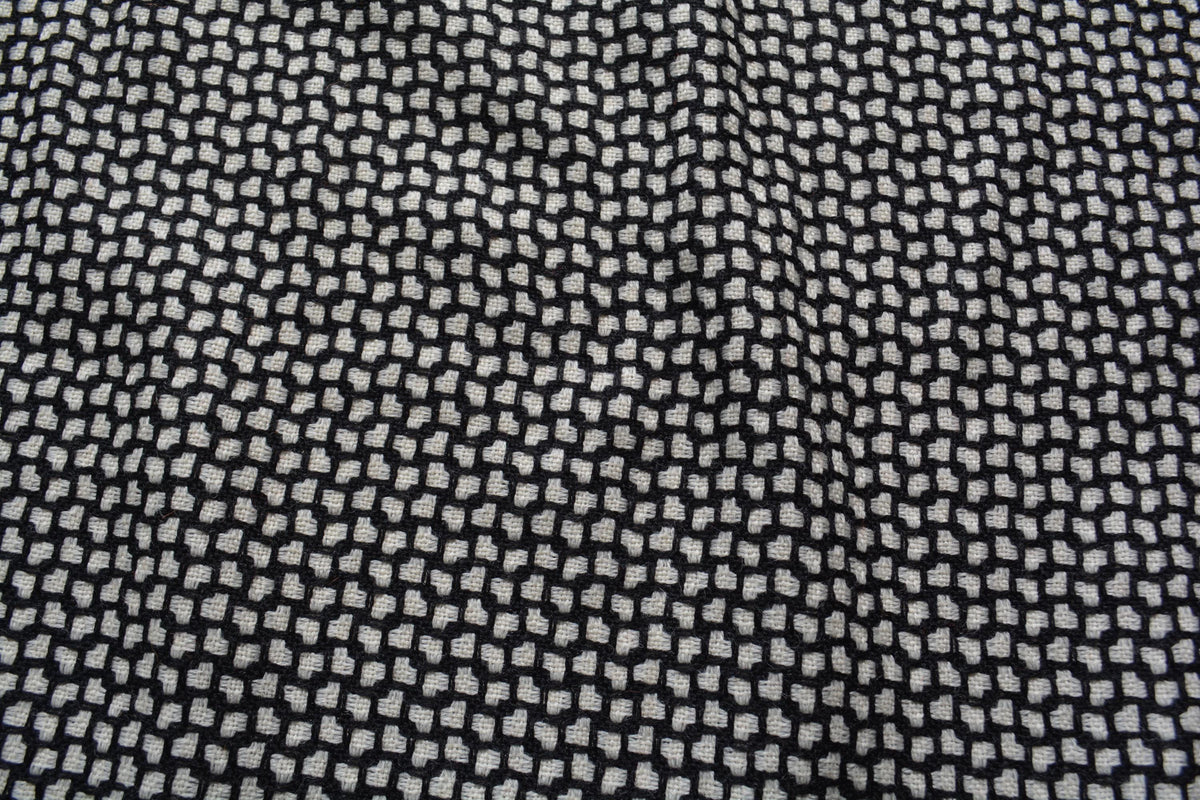 Designer Black White checkered | 100% wool | Wool Suiting | Designer Deadstock |By the Yard