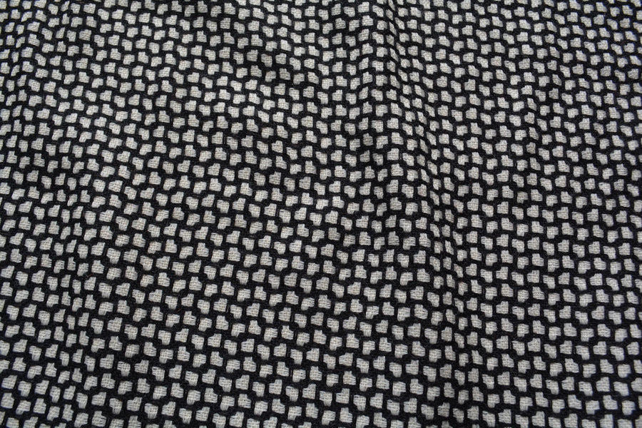 Designer Black White checkered | 100% wool | Wool Suiting | Designer Deadstock |By the Yard