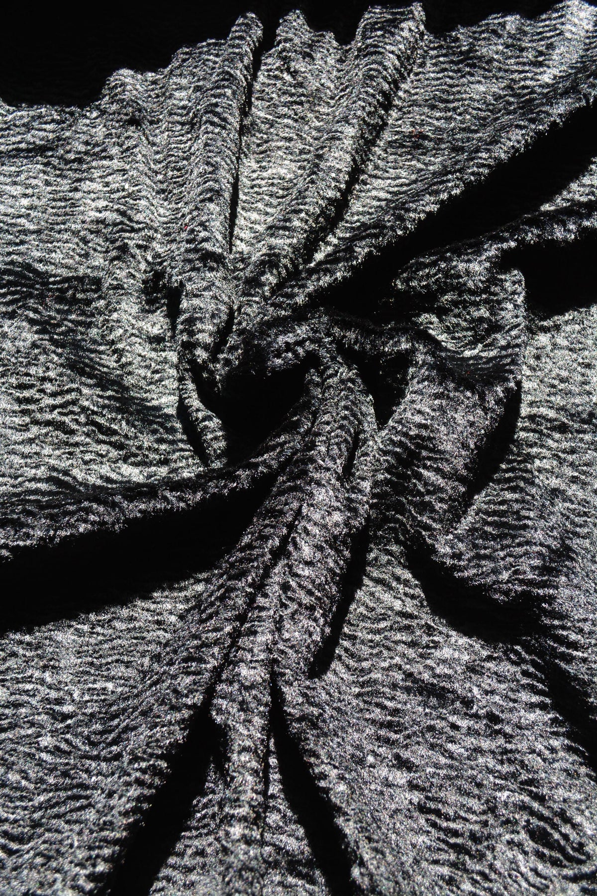 Black wavy Heavyweight Textured Fabric | Designer Deadstock Yardage | By the 1/2 Yard