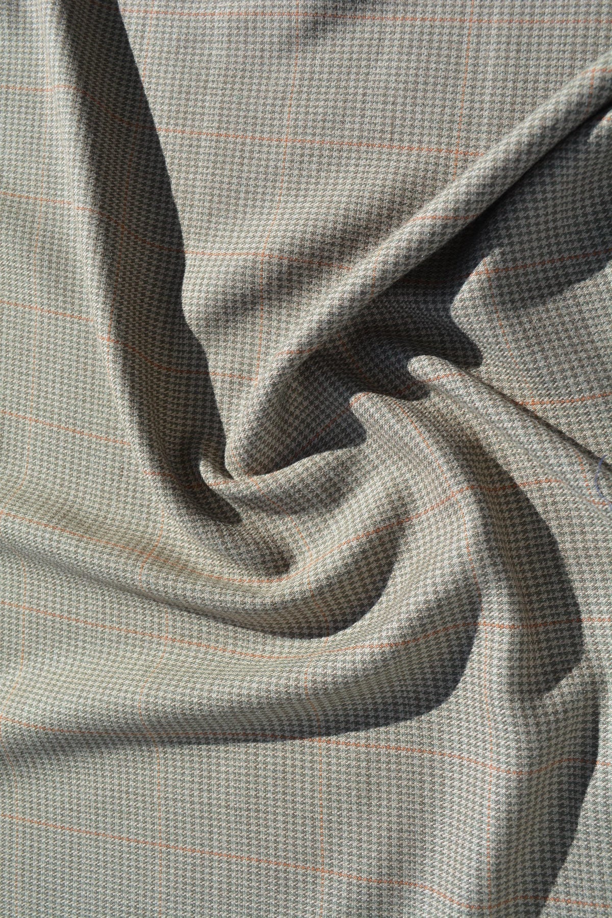 Houndstooth Wool Fabric | Beige | Luxury Designer Textile |By the Yard