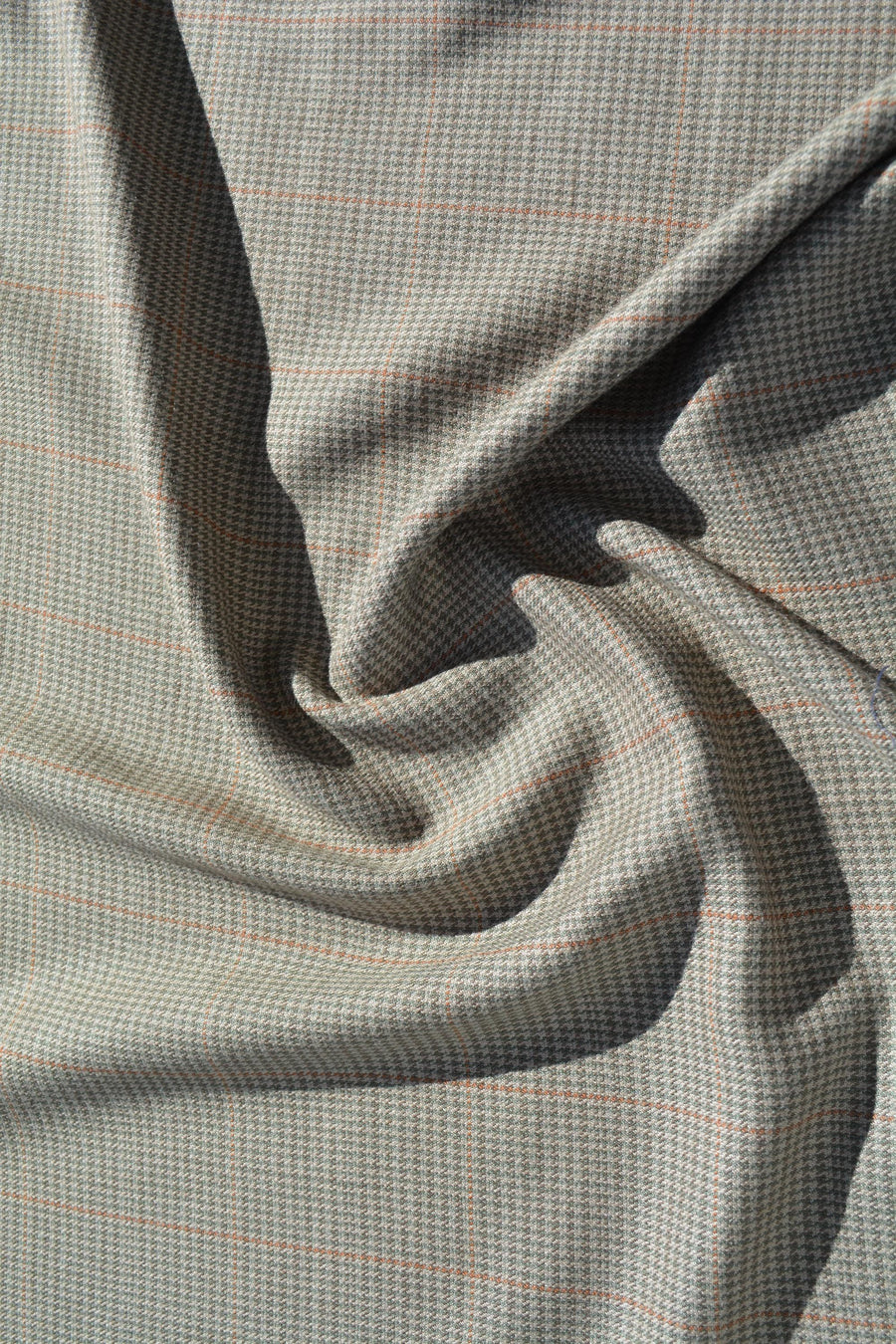 Houndstooth Wool Fabric | Beige | Luxury Designer Textile |By the Yard