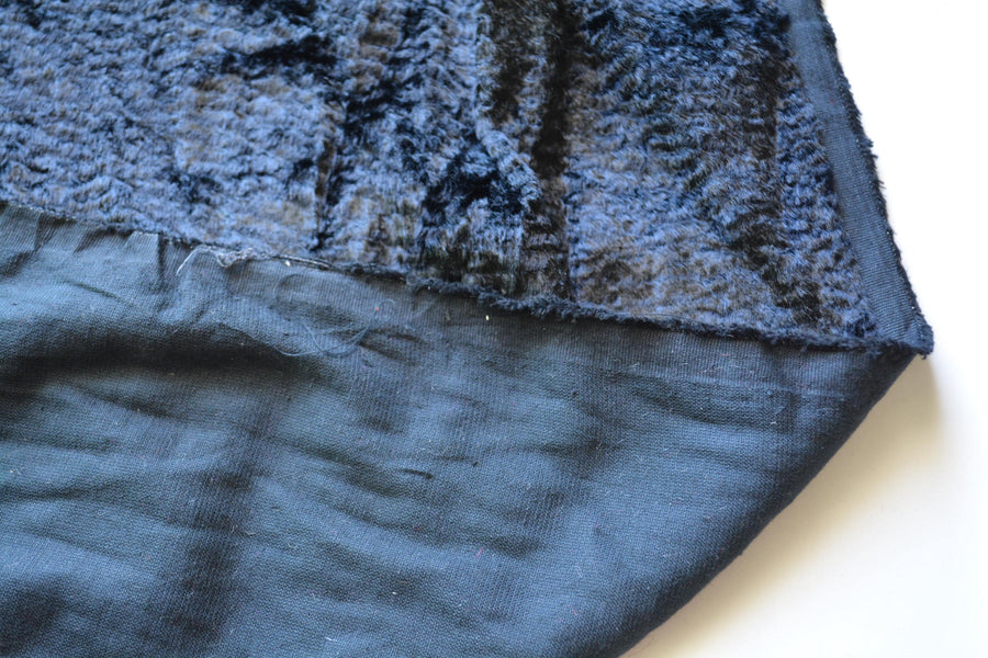 Black wavy Heavyweight Textured Fabric | Designer Deadstock Yardage |By the Yard