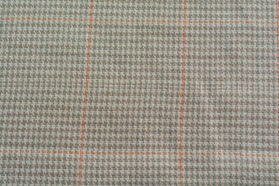 Houndstooth Wool Fabric | Beige | Luxury Designer Textile |By the Yard