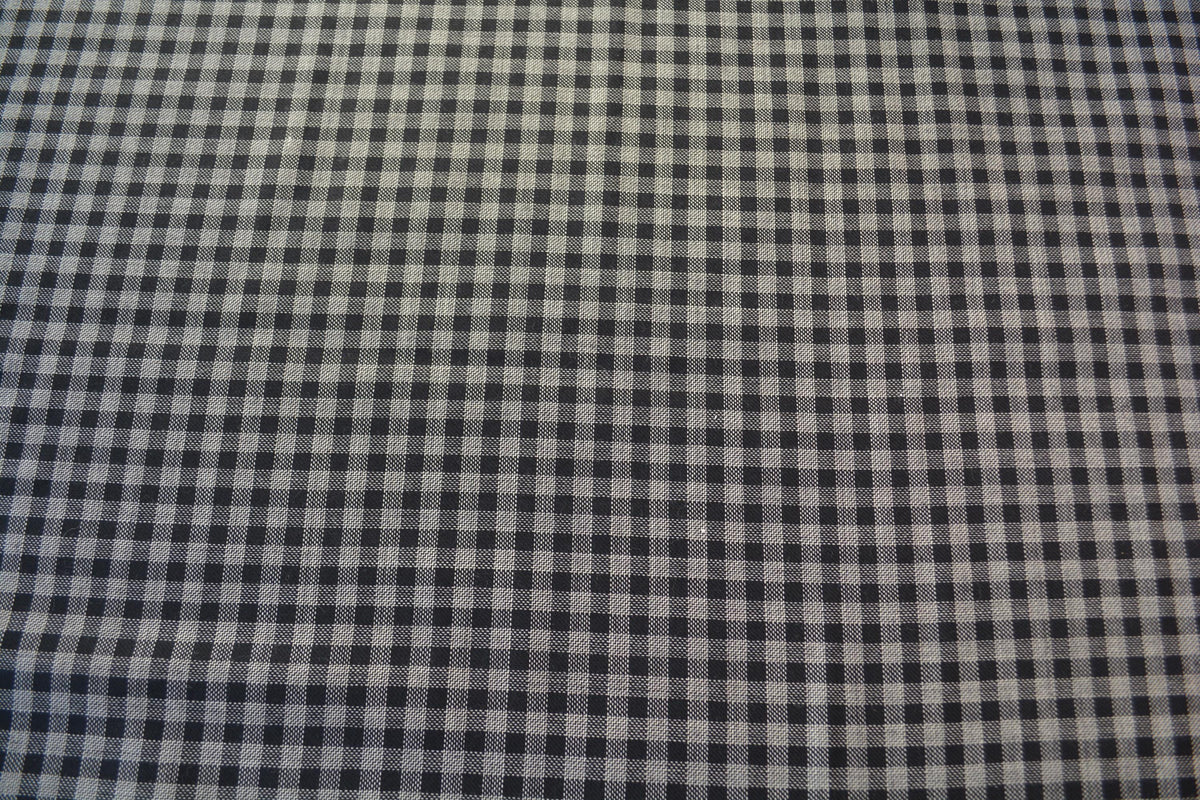 European Pure Wool | Lightweight Check Wool Suiting | Black and white striped | Designer Fabric Yardage |By the Yard