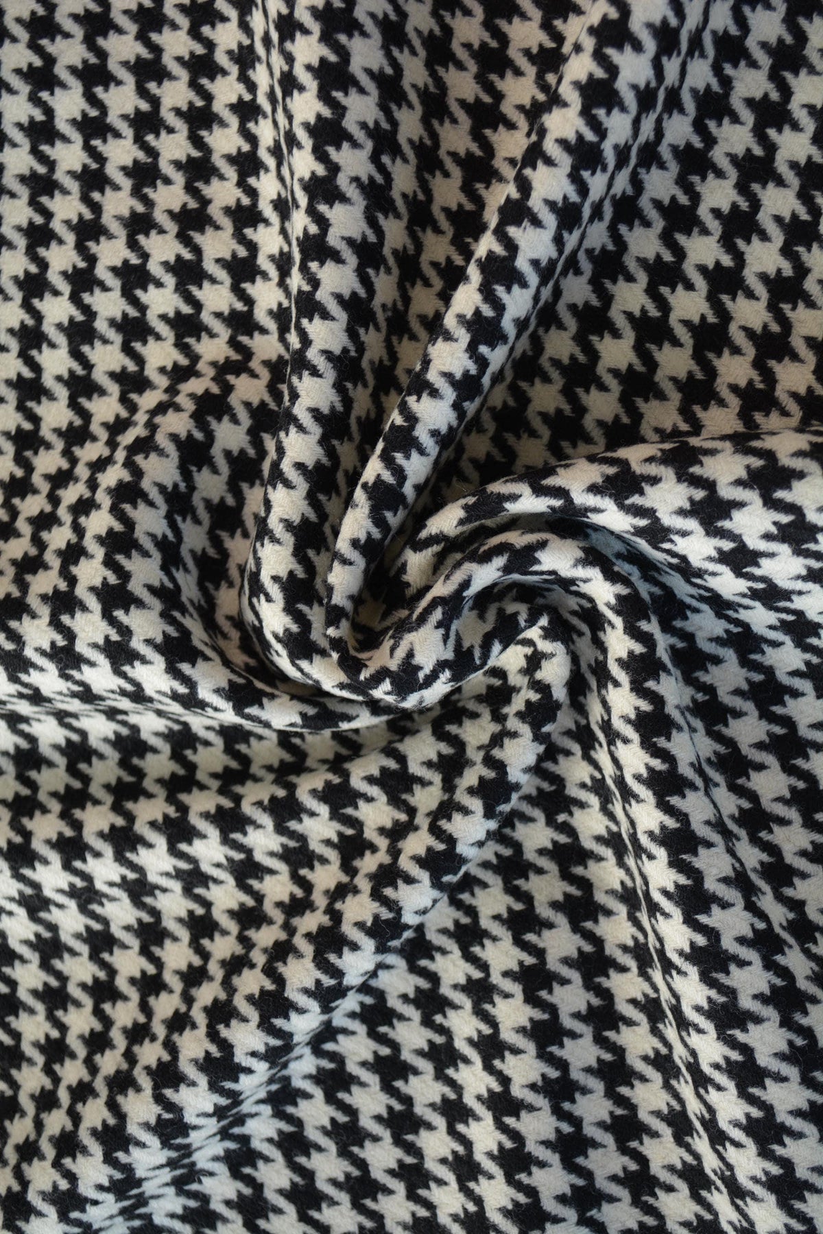 Designer Black and White Houndstooth Wool Fabric Designer Suiting and Jacket Material 61 Inch Wide | *By the 1/2 Yard*