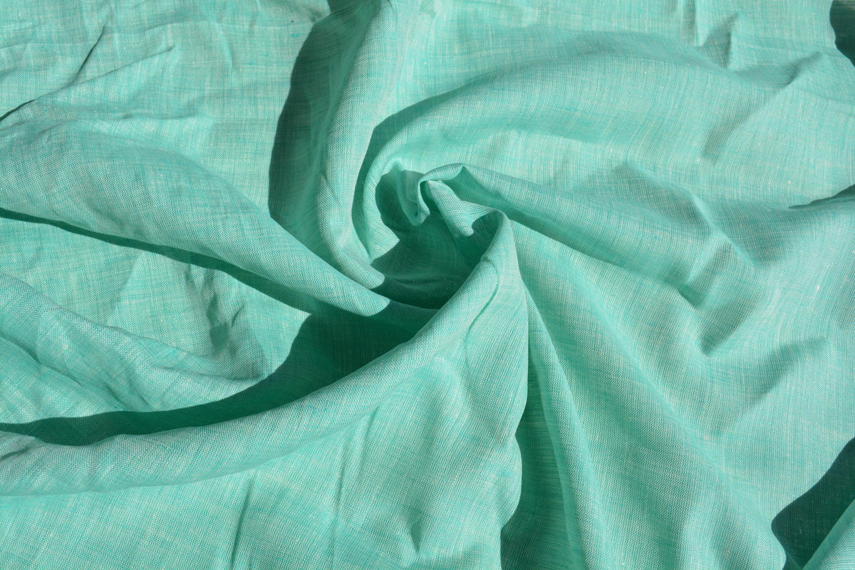 Green and white | 100% linen | Linen | Designer Deadstock | *By the 1/2 Yard*