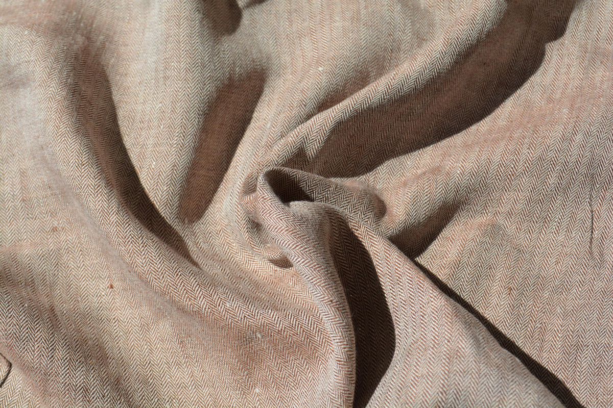 Herringbone 100% linen | Designer Deadstock | *By the 1/2 Yard*