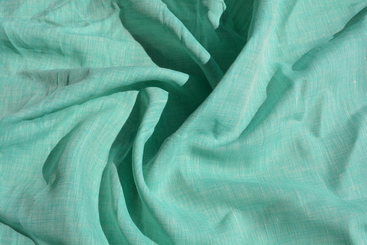 Green and white | 100% linen | Linen | Designer Deadstock | By the Yard