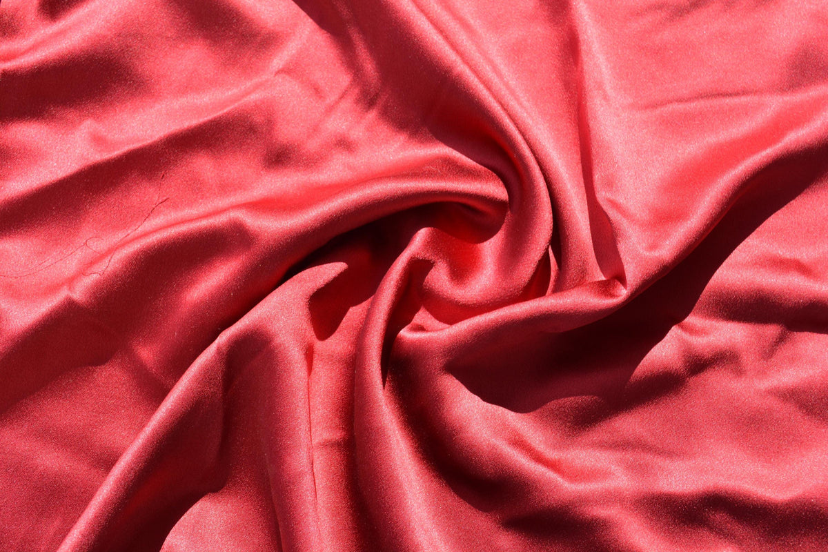 Red | 100% silk | Silk Satin | Designer Deadstock | By the Yard