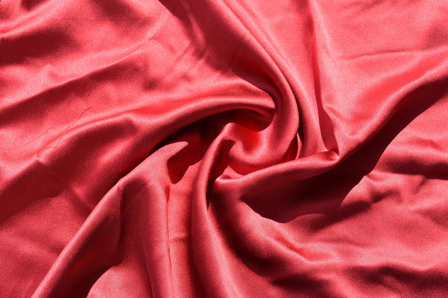 Red | 100% silk | Silk Satin | Designer Deadstock | By the Yard