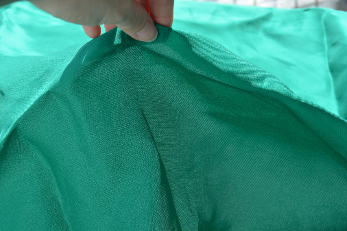 Green | 100% silk | Silk Gazar | Designer Deadstock | By the Yard