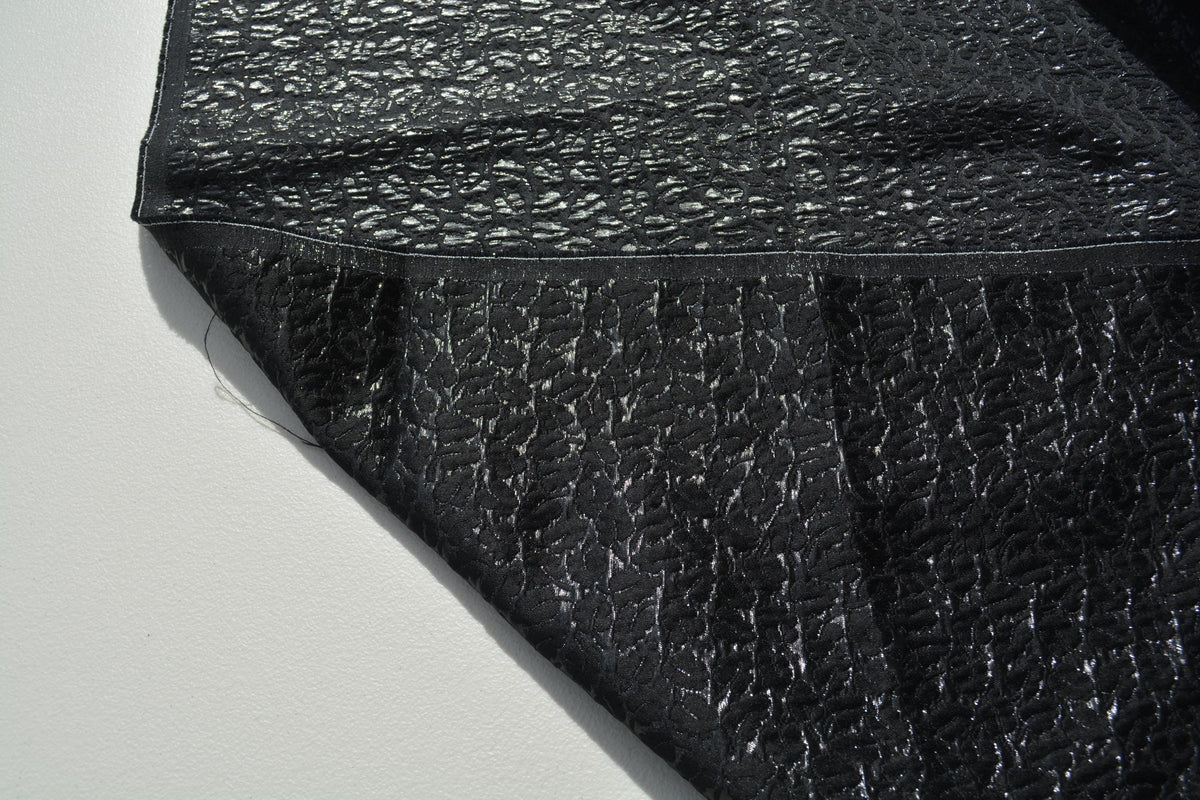 Black | 100% polyester | Embroidered Fabric | Designer Deadstock | By the Yard