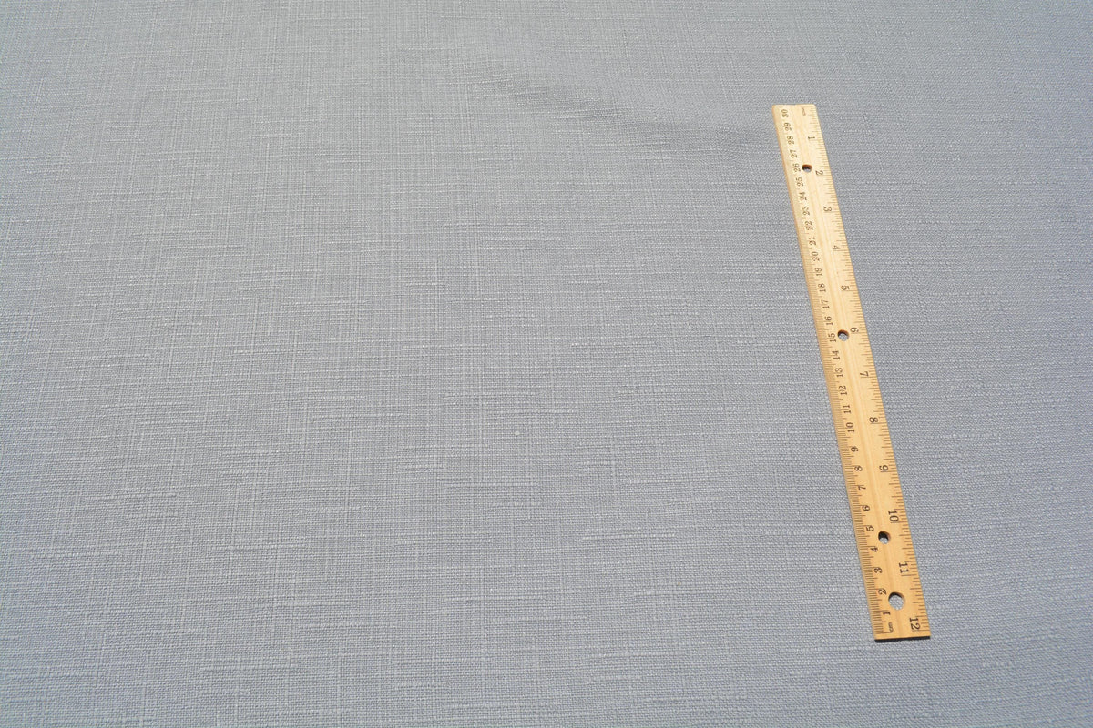 Designer Silk Blend Linen Weave Fabric | Light Gray Midweight Designer Fabric | Silk Nylon, Couture Sewing | By the Yard