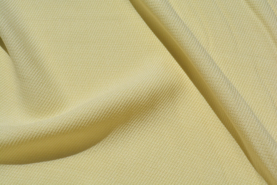 Designer Silk Viscose Faille Crepe Twill Fabric | Butter Yellow | Luxury Dressmaking & Couture Sewing | By the Yard