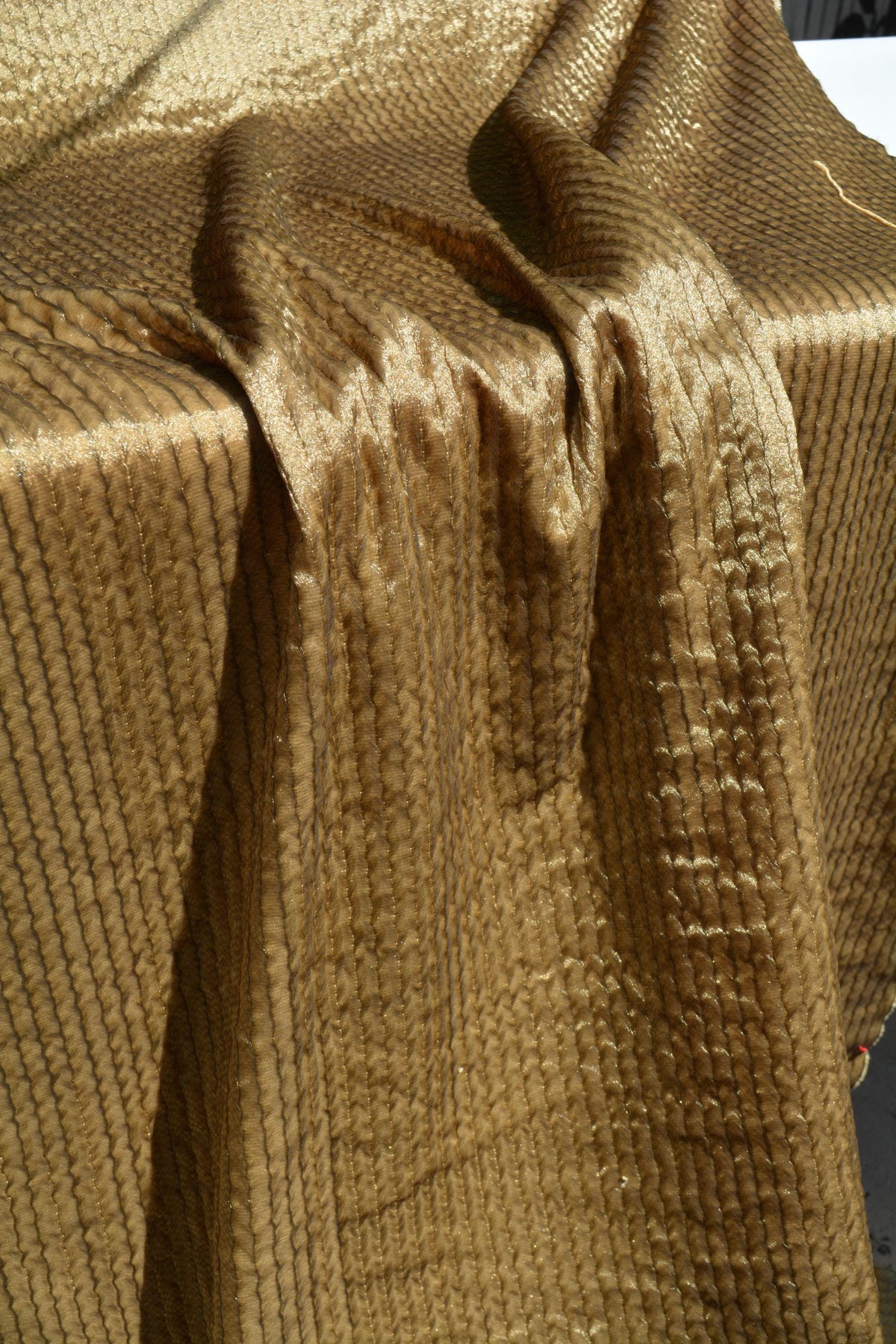 Designer Metallic Gold Fabric | Midweight Designer Polyester Material | Couture Sewing, Eveningwear & Costume Fabric | *