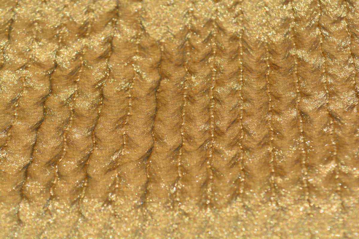 Designer Metallic Gold Fabric | Midweight Designer Polyester Material | Couture Sewing, Eveningwear & Costume Fabric | B