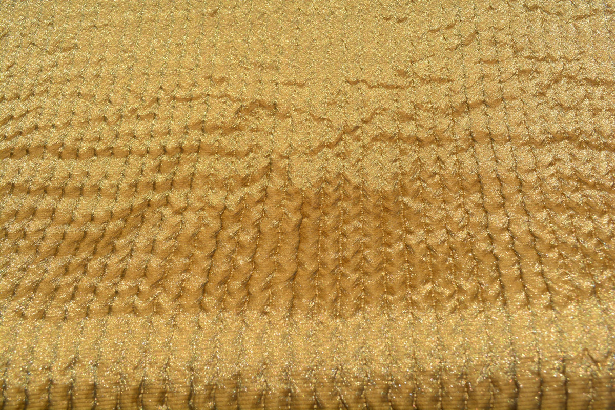 Designer Metallic Gold Fabric | Midweight Designer Polyester Material | Couture Sewing, Eveningwear & Costume Fabric | B