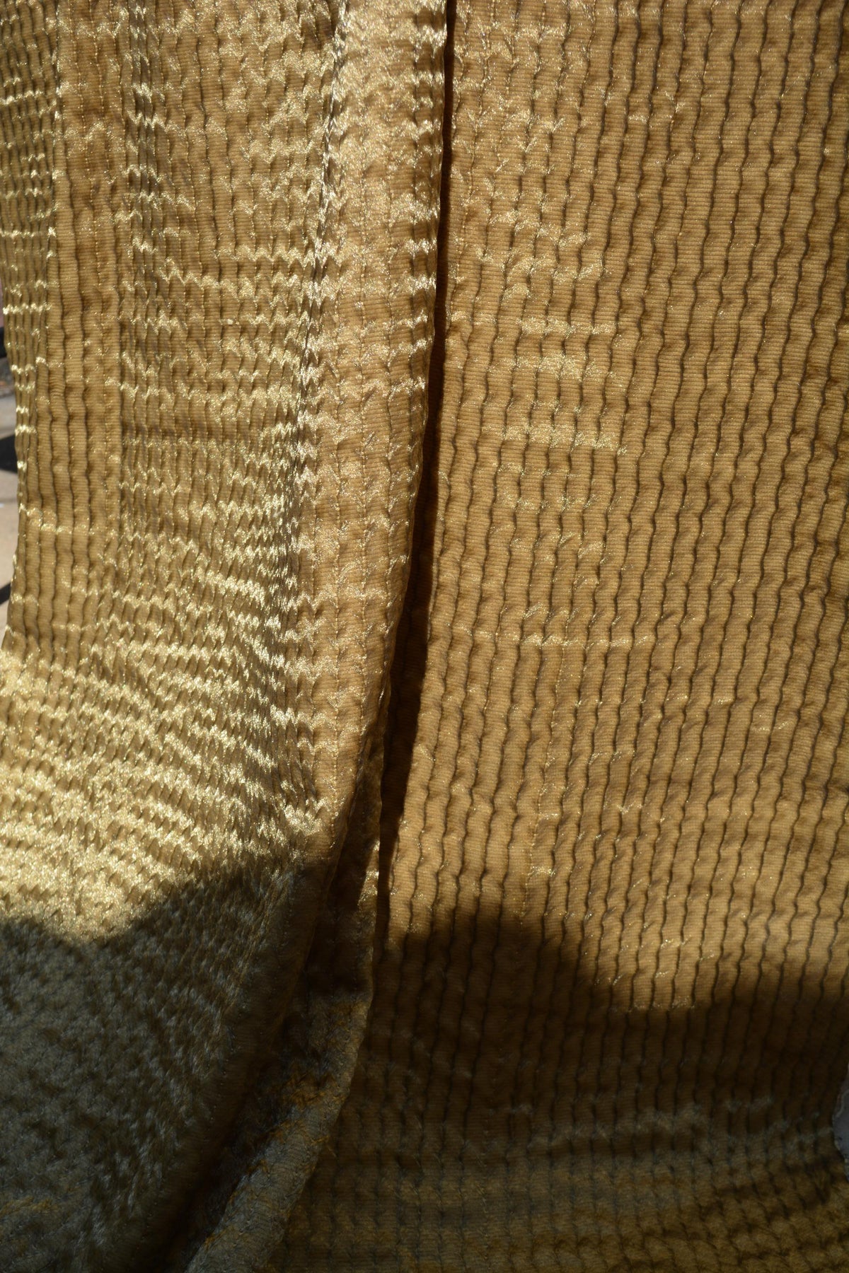 Designer Metallic Gold Fabric | Midweight Designer Polyester Material | Couture Sewing, Eveningwear & Costume Fabric | B