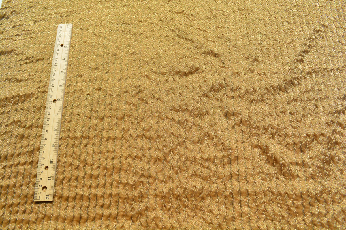Designer Metallic Gold Fabric | Midweight Designer Polyester Material | Couture Sewing, Eveningwear & Costume Fabric | B