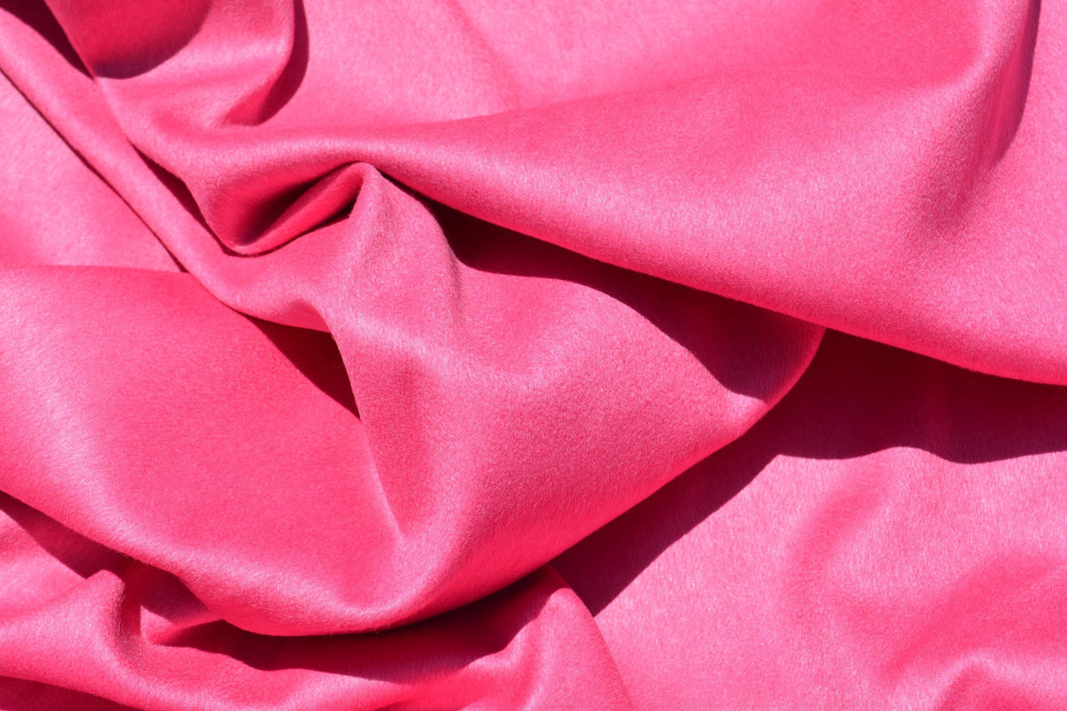 Designer Pink Wool Fabric | 100% Brushed Wool Designer Fabric, Luxury Couture Material | Coat, Jacket & Sewing Fabric | 
