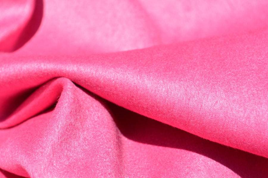 Designer Pink Wool Fabric | 100% Brushed Wool Designer Fabric, Luxury Couture Material | Coat, Jacket & Sewing Fabric | By the Yard