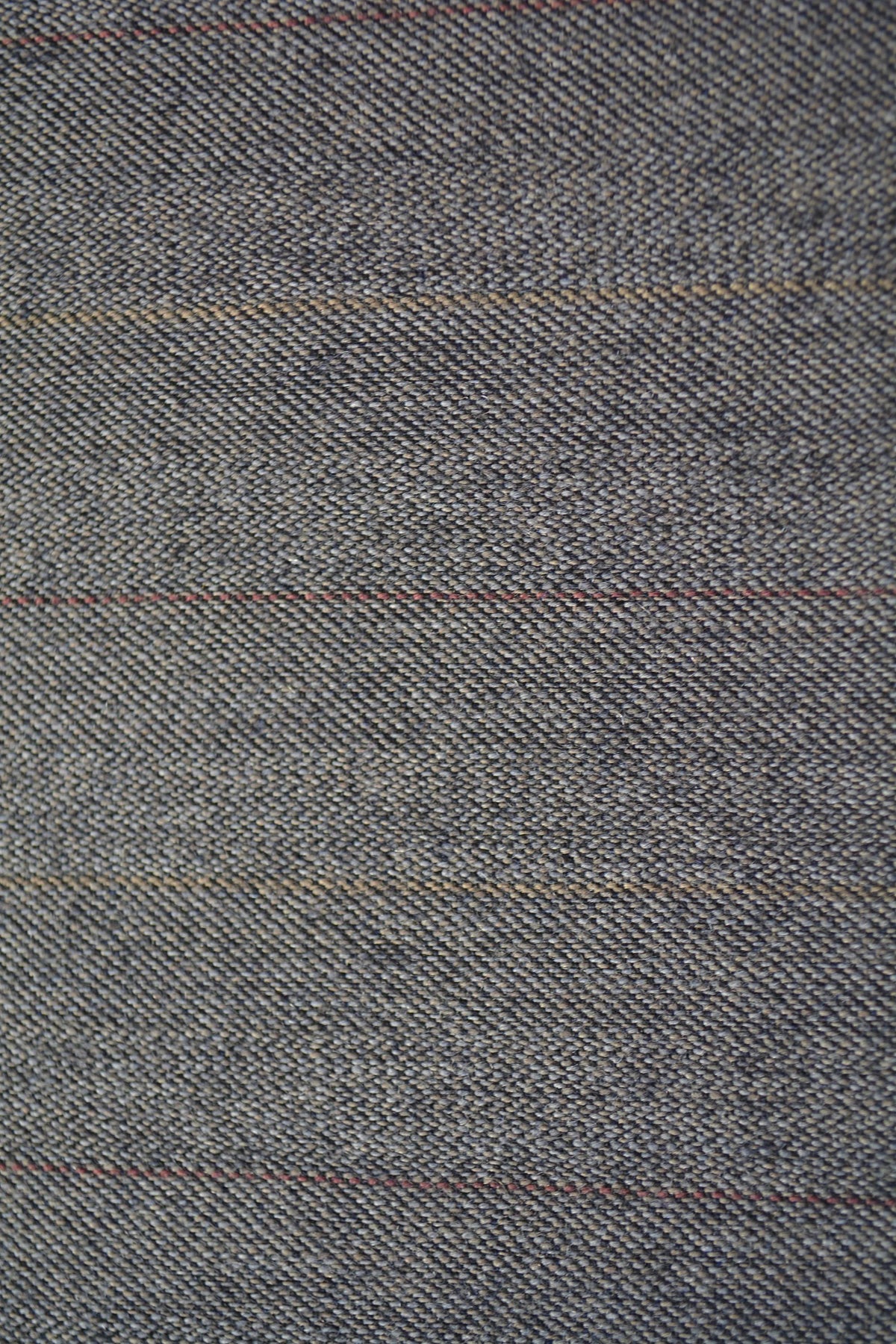 Gray Wool Twill Suiting Fabric with Thin Yellow and Red Stripes Designer Jacket and Trouser Cloth 61 Inch Wide | By the 