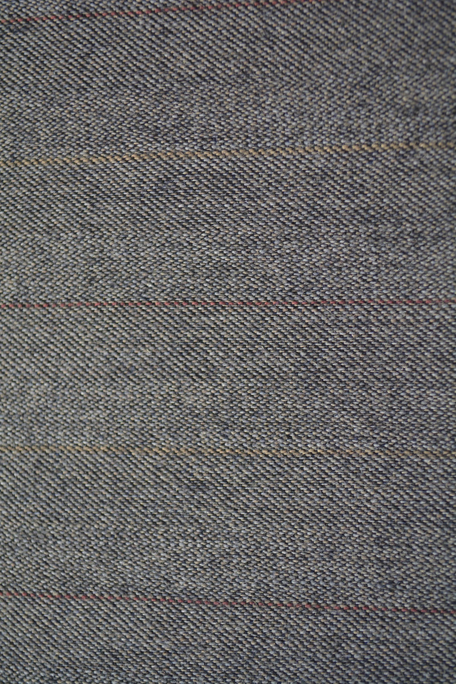 Gray Wool Twill Suiting Fabric with Thin Yellow and Red Stripes Designer Jacket and Trouser Cloth 61 Inch Wide | By the Yard