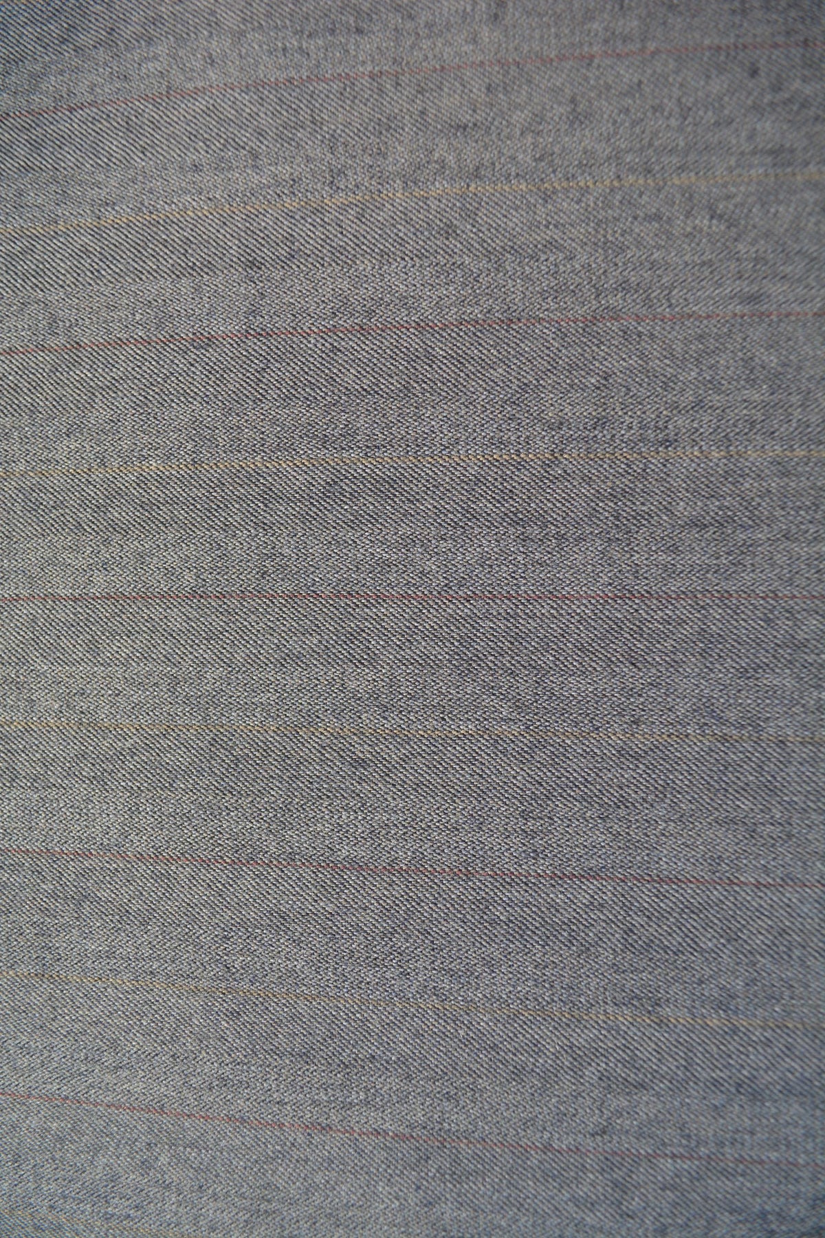 Gray Wool Twill Suiting Fabric with Thin Yellow and Red Stripes Designer Jacket and Trouser Cloth 61 Inch Wide | By the 