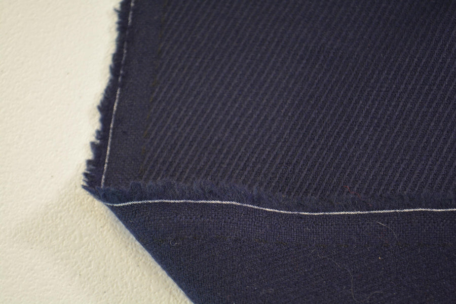 Wool Gabardine Twill Fabric | Navy Coating, Jacketing | Designer Fabric Yardage |By the Yard