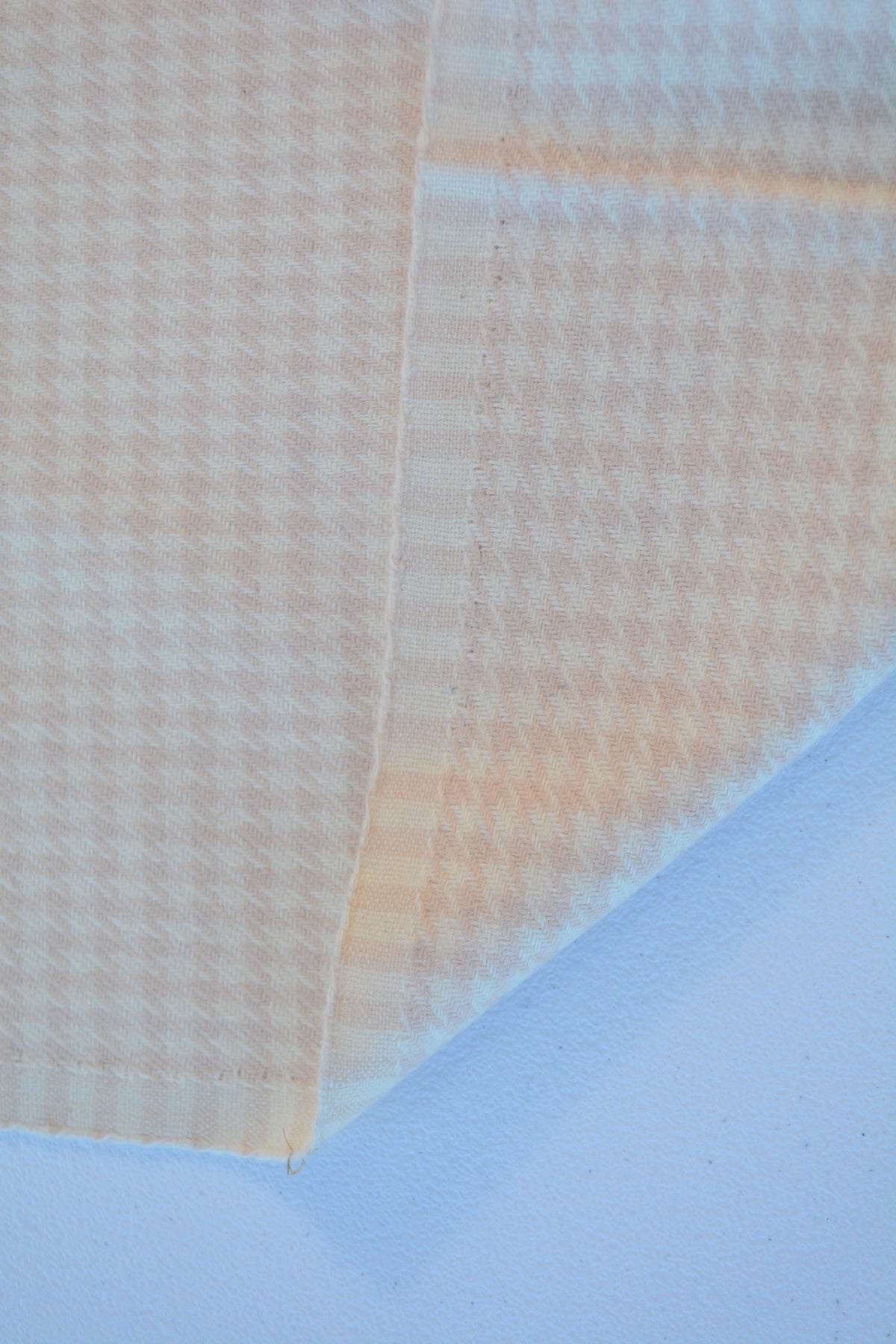 Vintage Domestic Checkered Wool Blend Fabric Beige White 57 Inch Wide | By the Yard