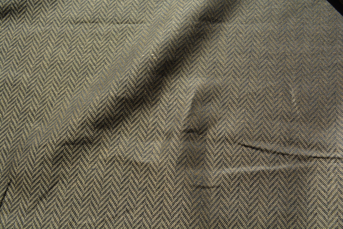 Black and brown Wool Blend Herringbone | Vintage Deadstock | By the Yard
