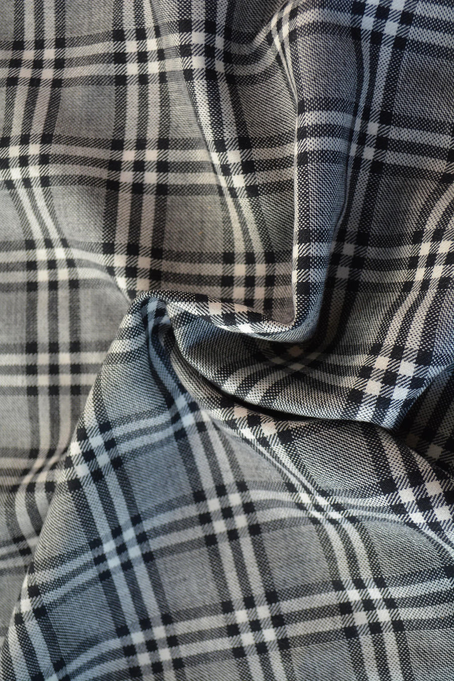 European Pure Wool | Lightweight Check Wool Suiting | Black and white | Designer Fabric Yardage |By the Yard