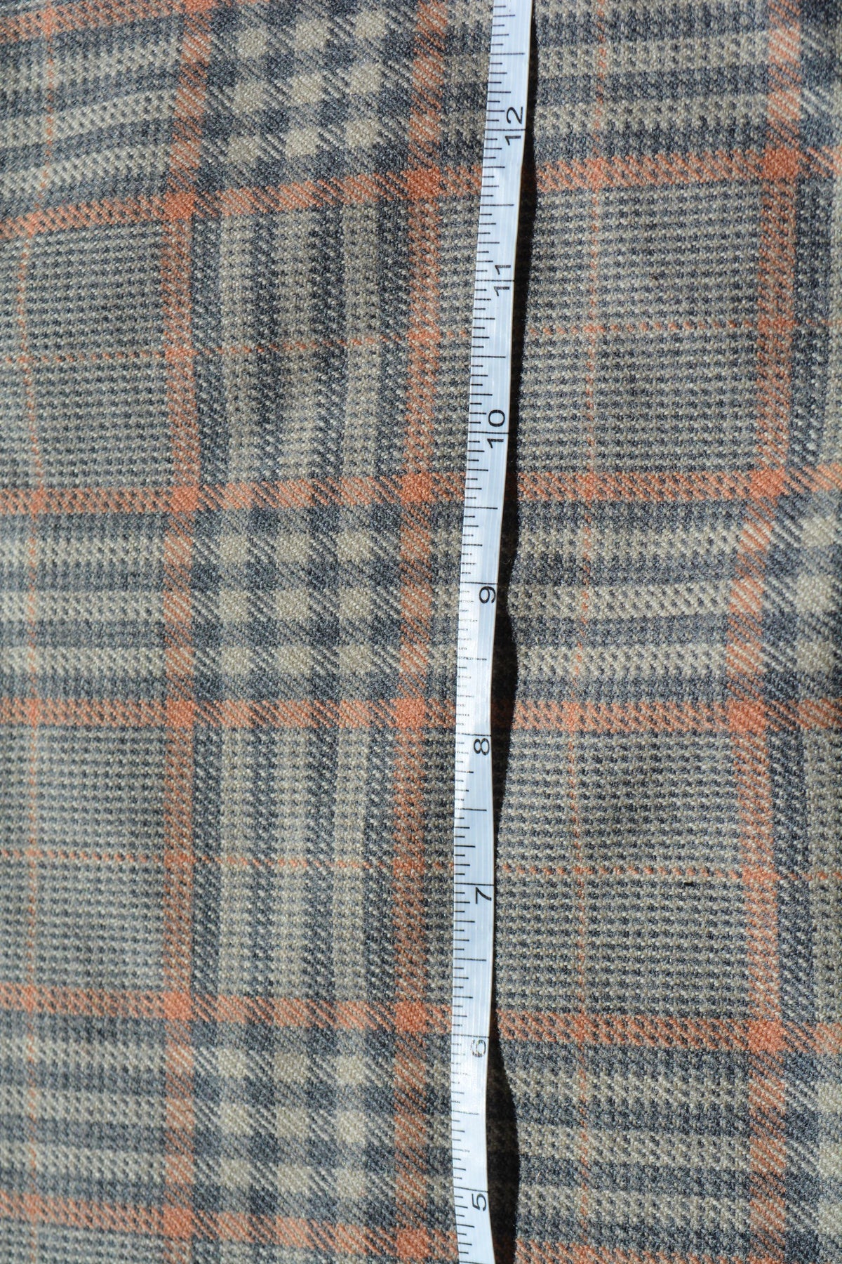 Beige and salmon plaid | 100% wool | Plaid Tweed | Designer Deadstock | By the Yard