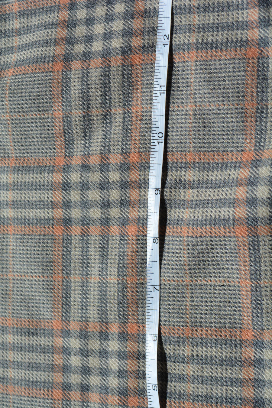 Beige and salmon plaid | 100% wool | Plaid Tweed | Designer Deadstock | By the Yard