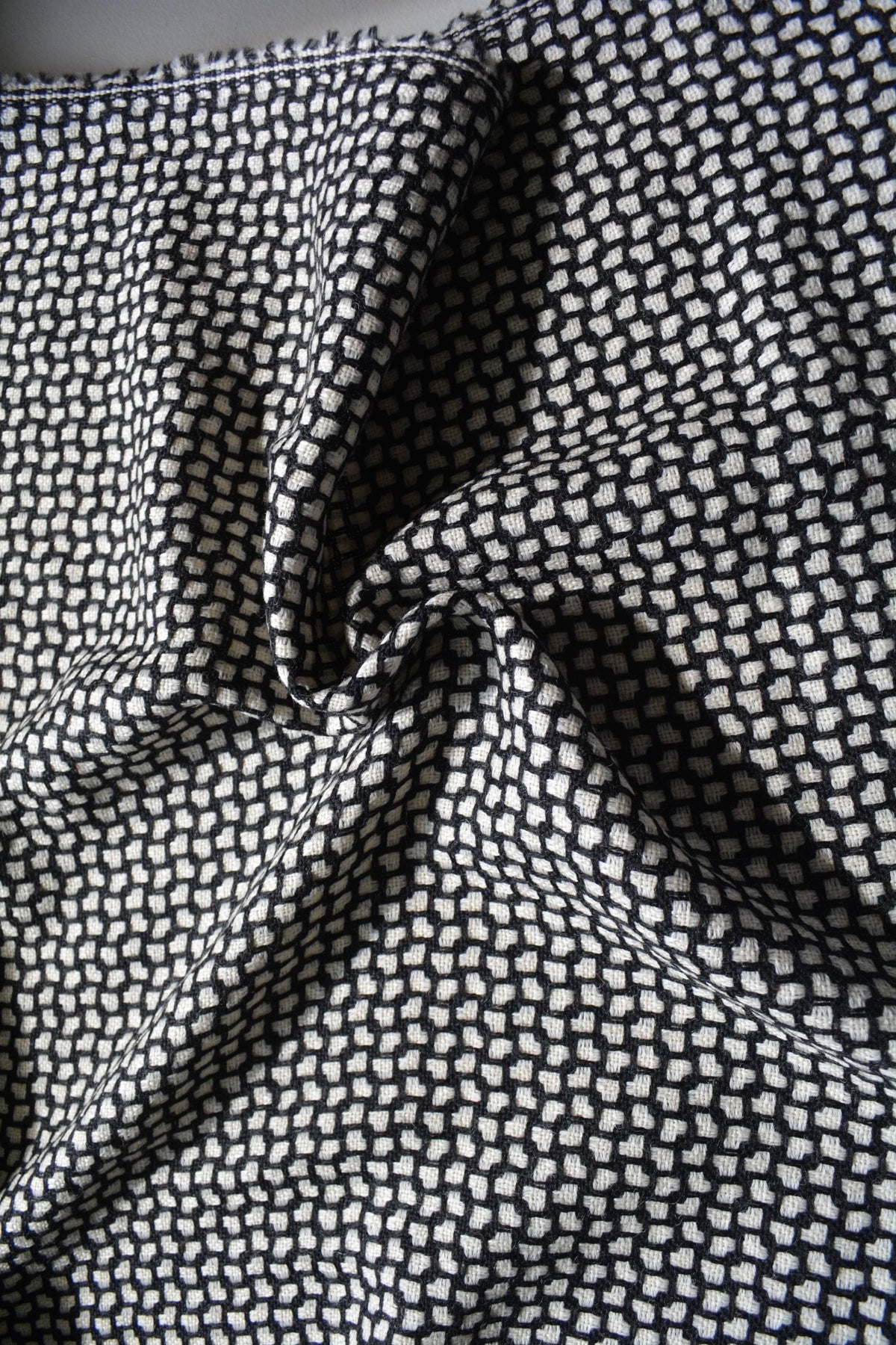Designer Black White checkered | 100% wool | Wool Suiting | Designer Deadstock | By the 1/2 Yard
