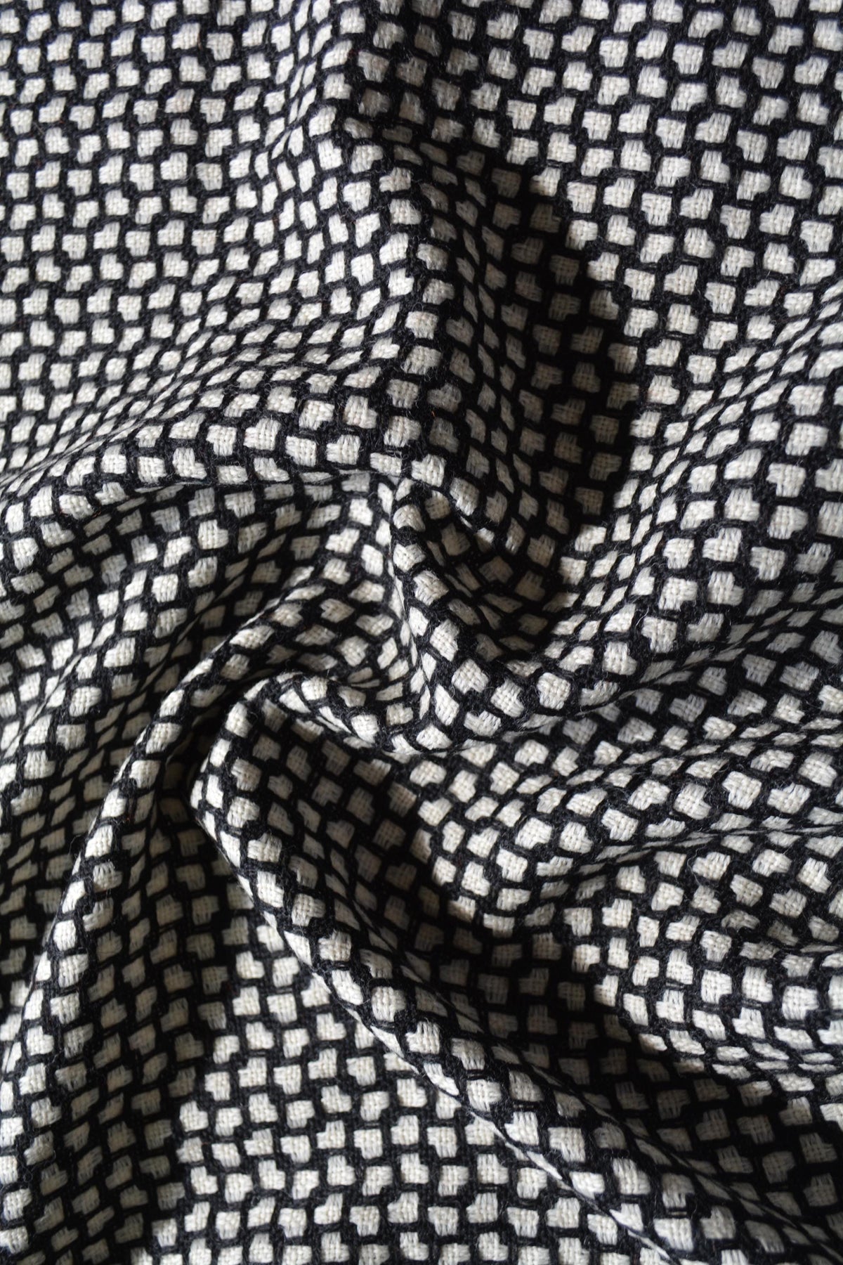 Designer Black White checkered | 100% wool | Wool Suiting | Designer Deadstock |By the Yard