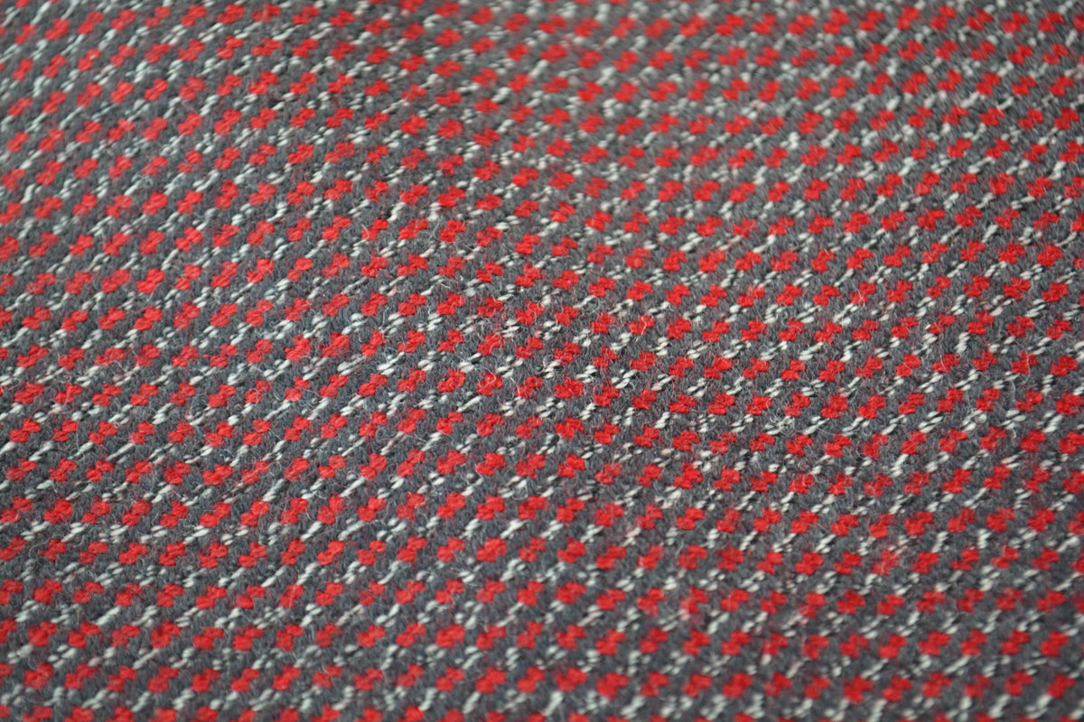European Pure Wool | Wool Coating | Red and gray | Designer Fabric Yardage |By the Yard