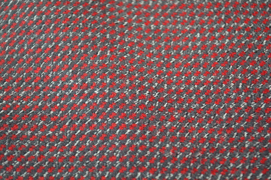 European Pure Wool | Wool Coating | Red and gray | Designer Fabric Yardage |By the Yard