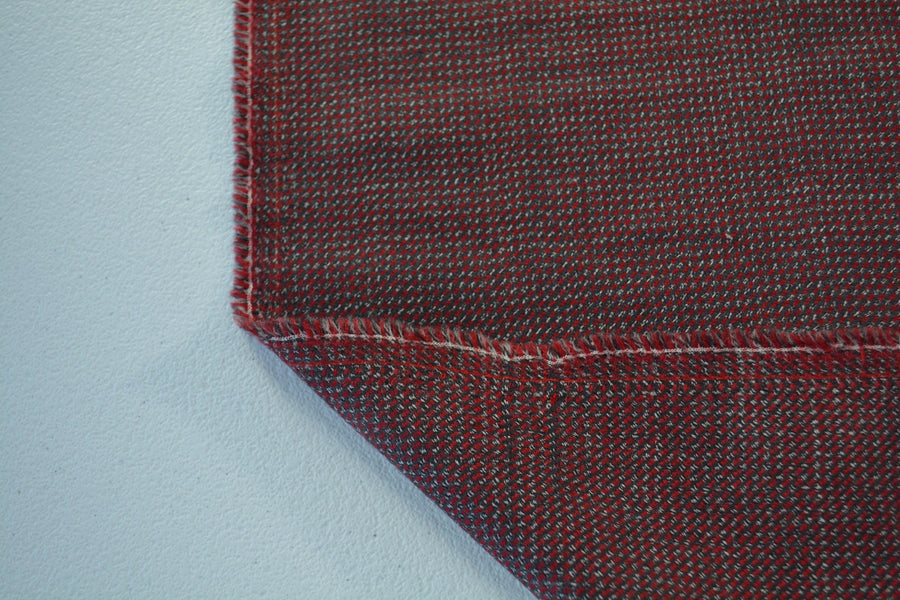 European Pure Wool | Wool Coating | Red and gray | Designer Fabric Yardage |By the Yard