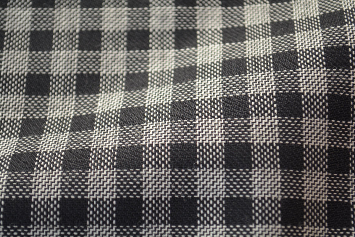 European Pure Wool | Lightweight Check Wool Suiting | Black and white striped | Designer Fabric Yardage |By the Yard