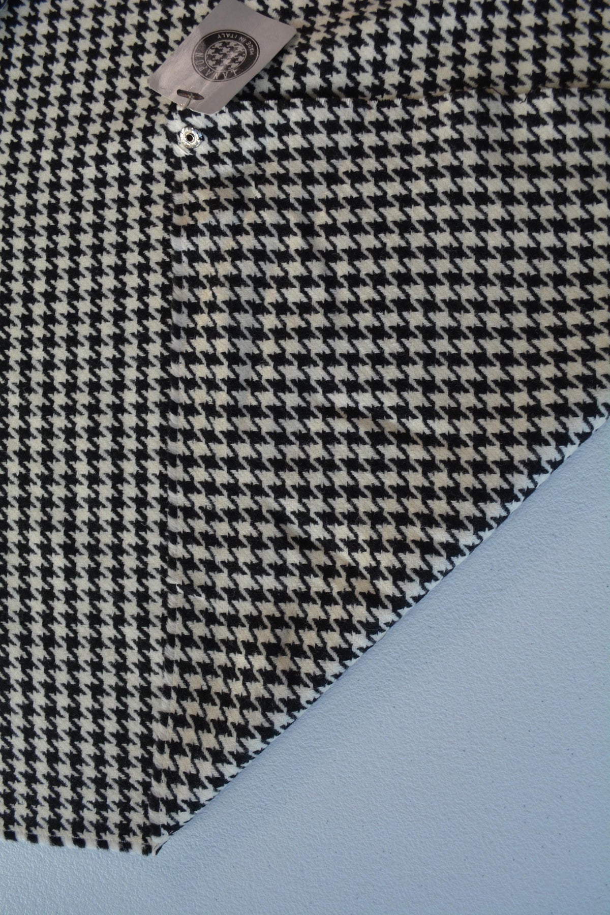 Designer Black and White Houndstooth Wool Fabric Designer Suiting and Jacket Material 61 Inch Wide | By the Yard