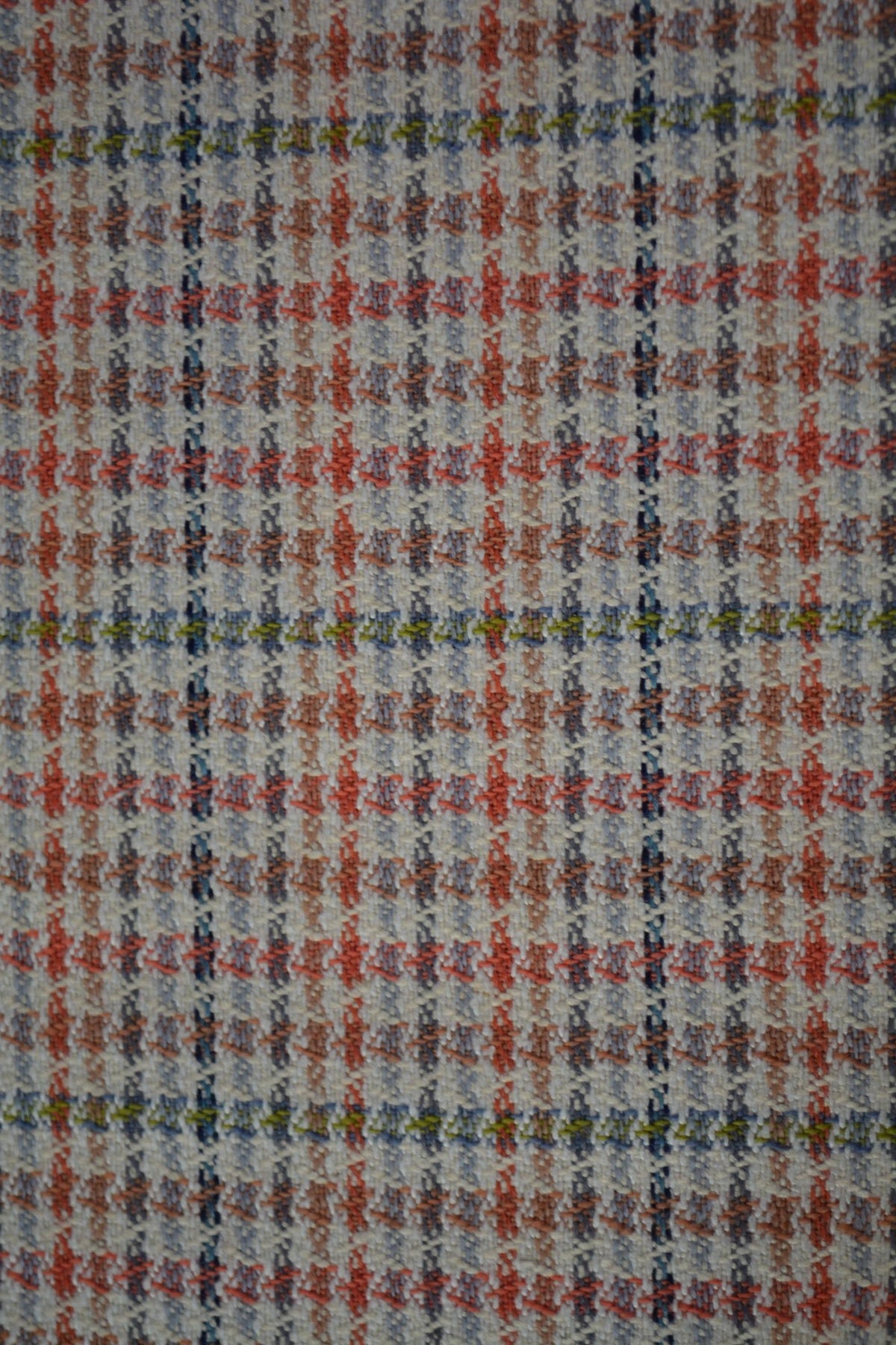 European Pure Wool Beige Wool Tweed with Red Stripes & Green Lines 60" Width | By the Yard