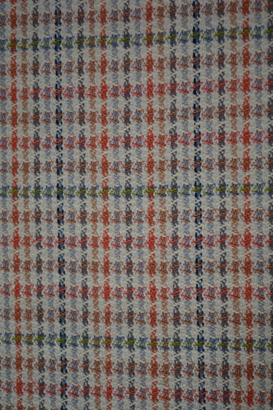 European Pure Wool Beige Wool Tweed with Red Stripes & Green Lines 60" Width | By the Yard