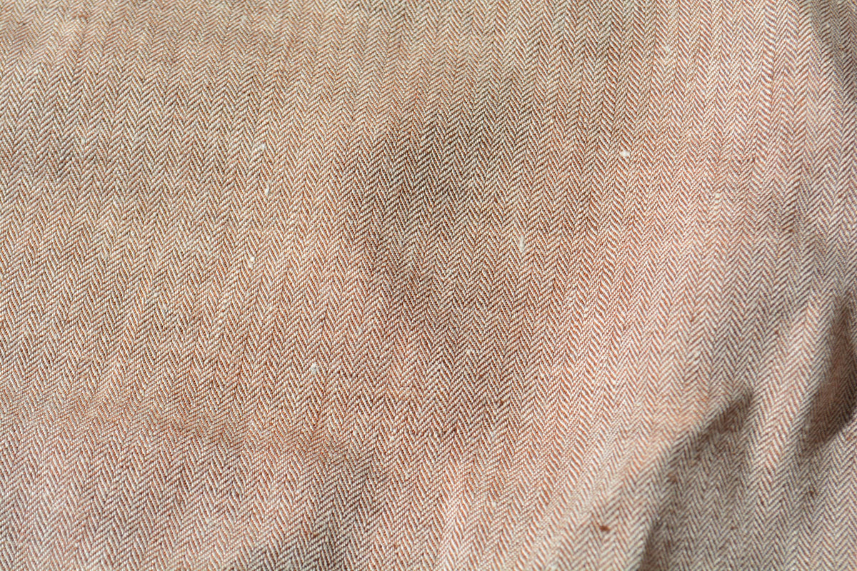 Herringbone 100% linen | Designer Deadstock | By the Yard