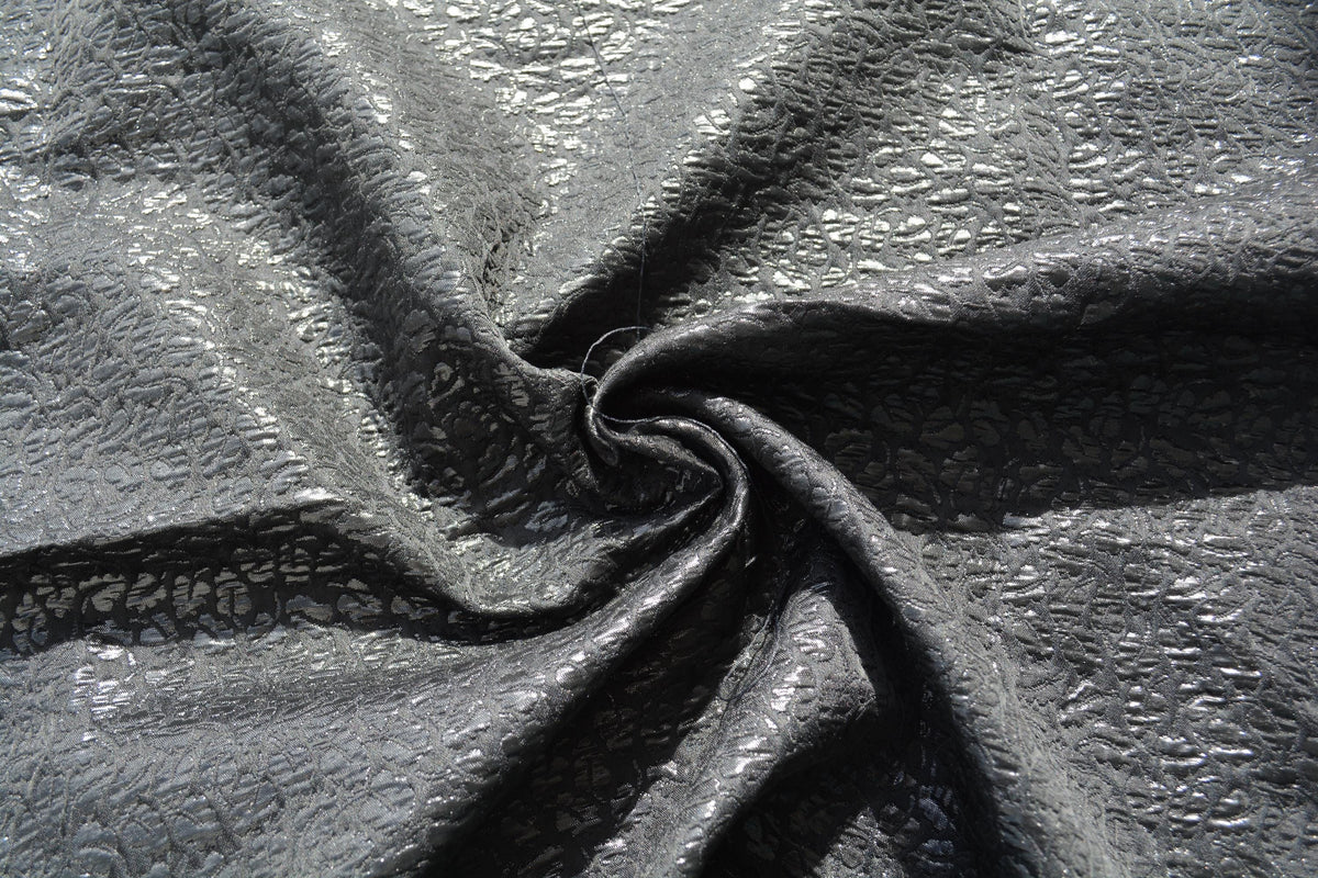 Black | 100% polyester | Embroidered Fabric | Designer Deadstock | *By the 1/2 Yard*