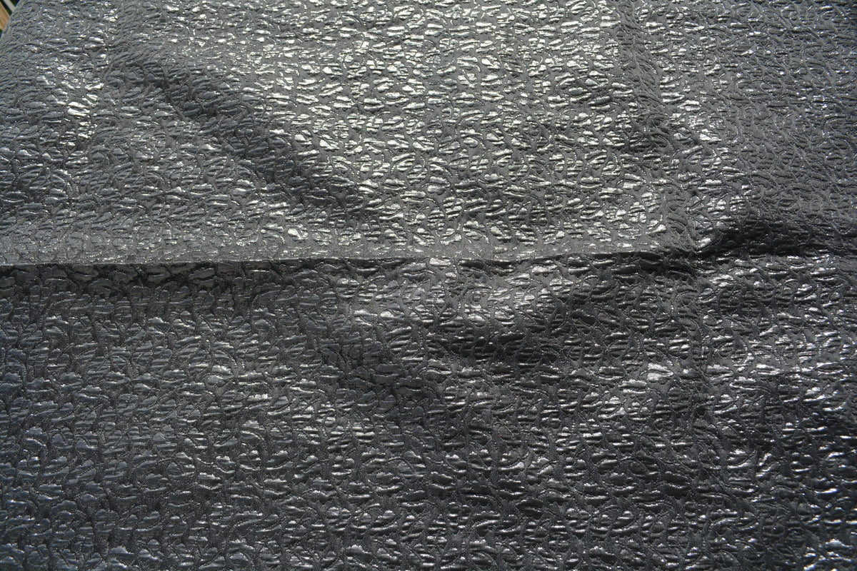 Black | 100% polyester | Embroidered Fabric | Designer Deadstock | By the Yard