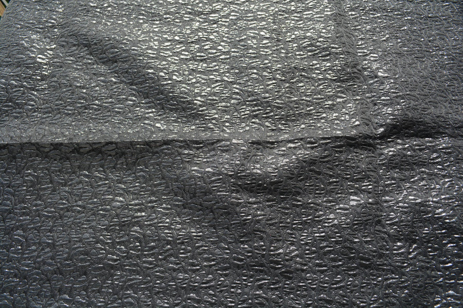 Black | 100% polyester | Embroidered Fabric | Designer Deadstock | By the Yard