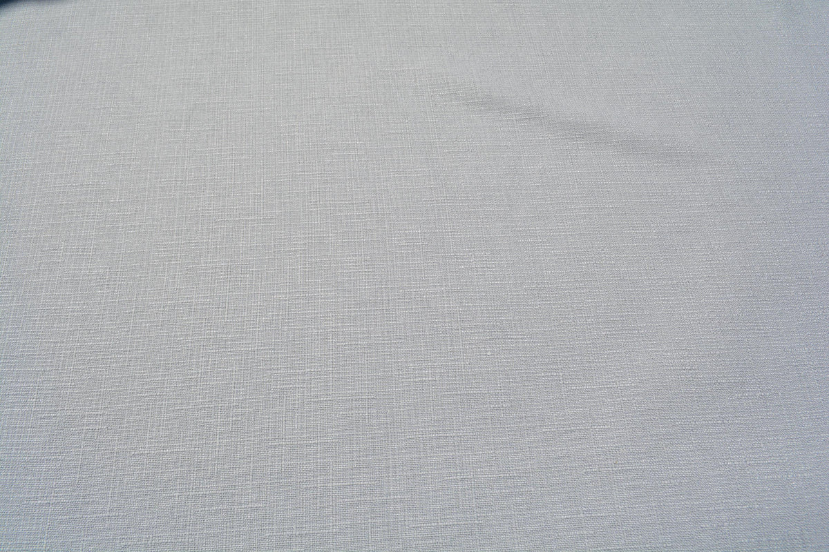 Designer Silk Blend Linen Weave Fabric | Light Gray Midweight Designer Fabric | Silk Nylon, Couture Sewing | By the Yard