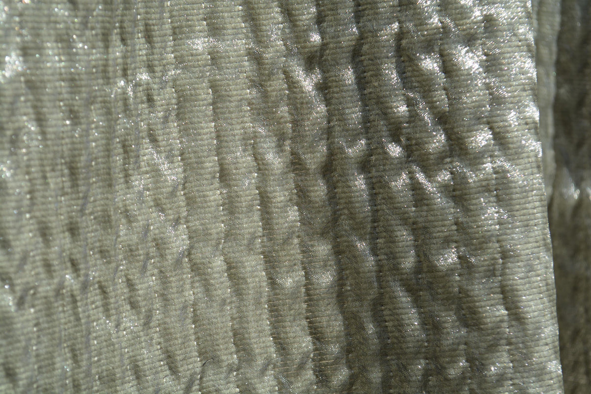 Designer Metallic Silver Fabric | Midweight Designer Polyester Material | Couture Sewing, Eveningwear & Costume Fabric |