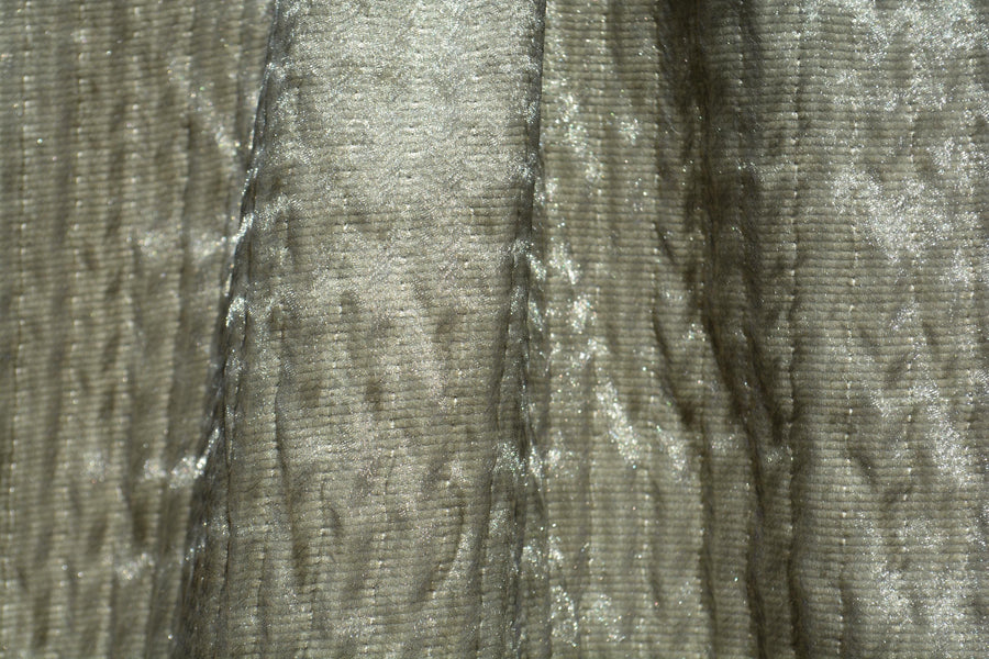 Designer Metallic Silver Fabric | Midweight Designer Polyester Material | Couture Sewing, Eveningwear & Costume Fabric | By the Yard